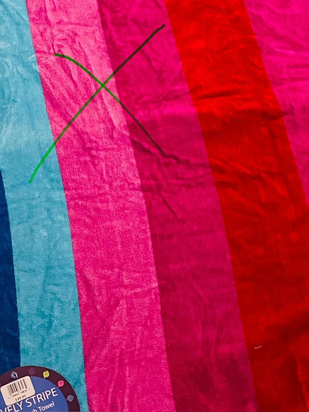 Lively Stripe Soft Velour Oversized Beach Towel
